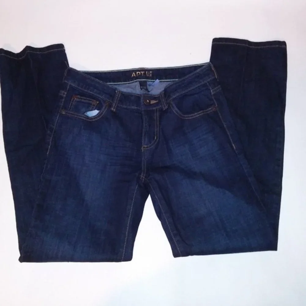 Apt 9 Jeans Womens Size 2 Modern Dark Wash Denim Cotton Spandex Waist 15" Rise 8 - Picture 3 of 11